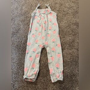 Carter's Gray and Pink Strawberry Jumpsuit